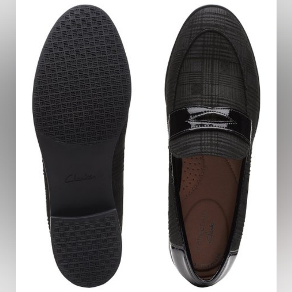 CLARKS Trish Rose Black Interest Loafer 8.5M EUC